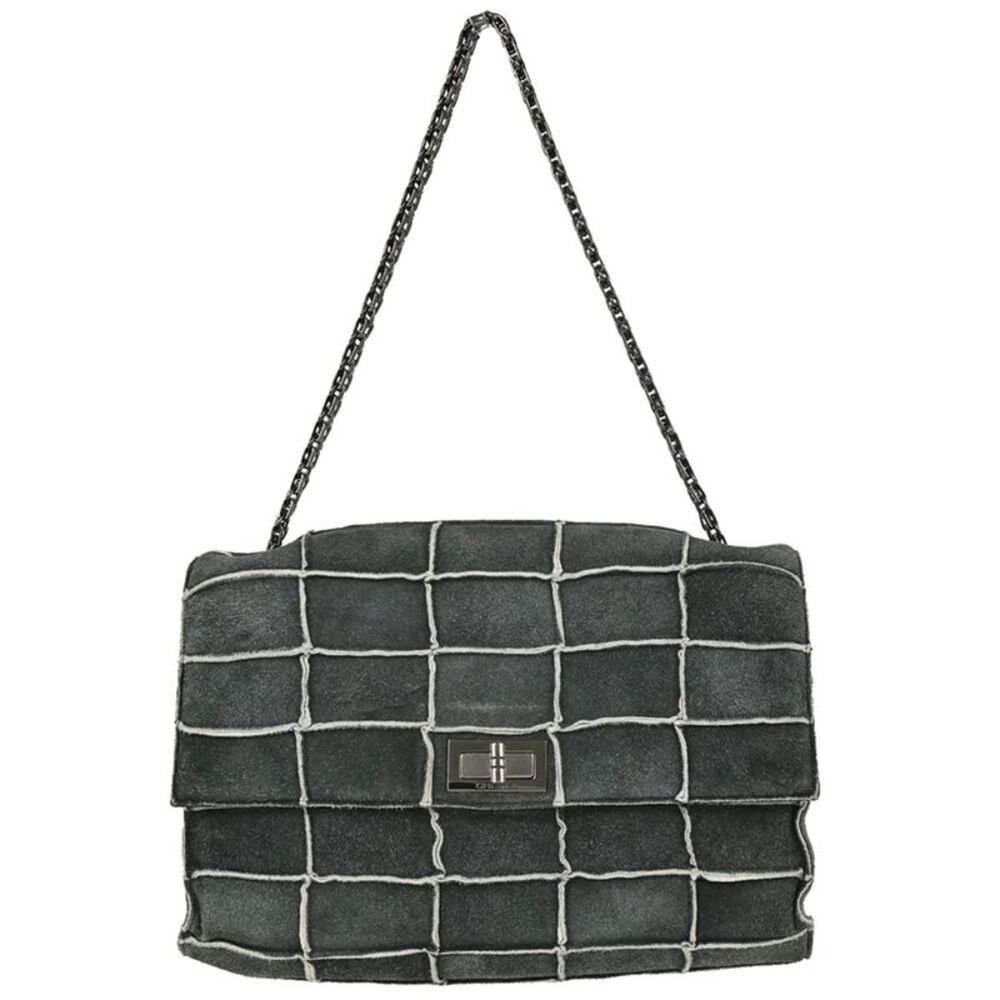 Chanel Reissue Flap Suede Patchwork Gray Suede Handbag